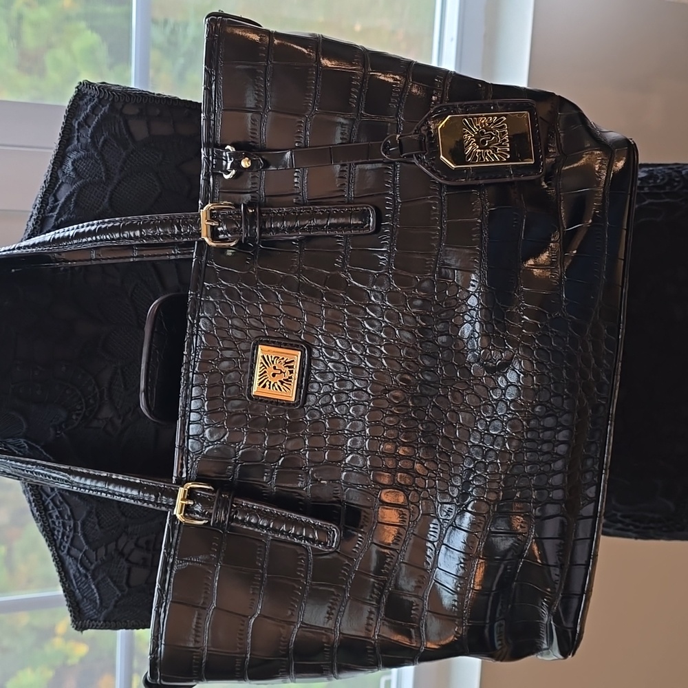 A K. FAUX CROC PURSE